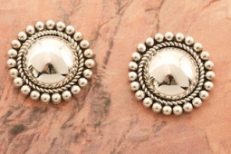 Sterling Silver Rising Sun Design Post Earrings by Navajo Artist Artie Yellowhorse